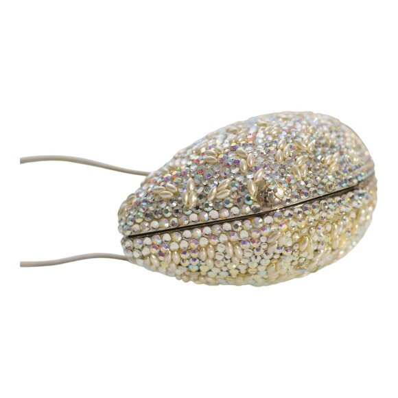 RODO allover Swarovski crystal silver leather wristlet clutch evening bag - Picture 7 of 16